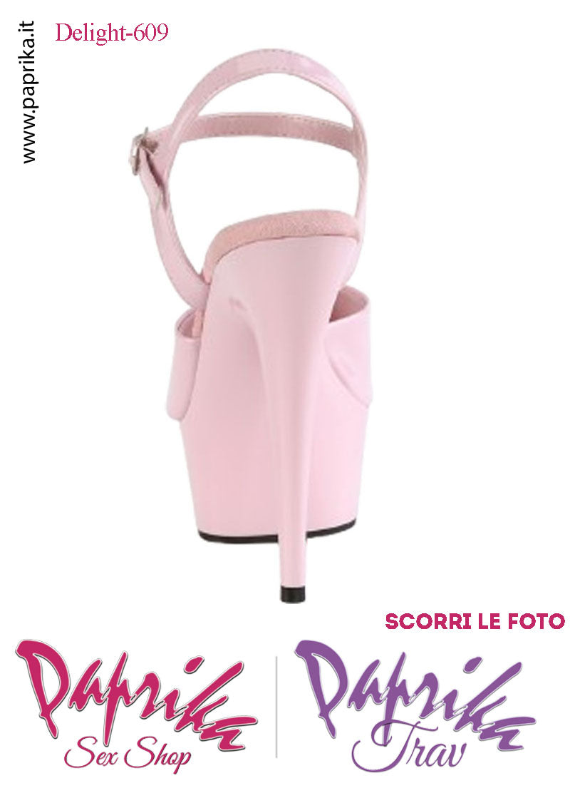 Sandali Sexy Vernice Lucida Rosa Tacco Spillo 15.2 Zeppa 4.5 cm Cinturino