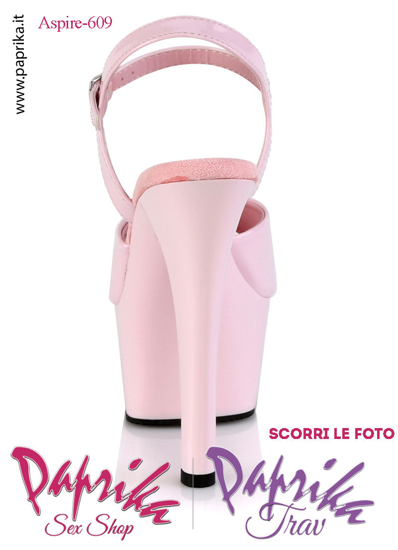 Sandali Sexy Tacco Medio Vernice Lucida Rosa 15.2 Zeppa 5.7 Cinturino