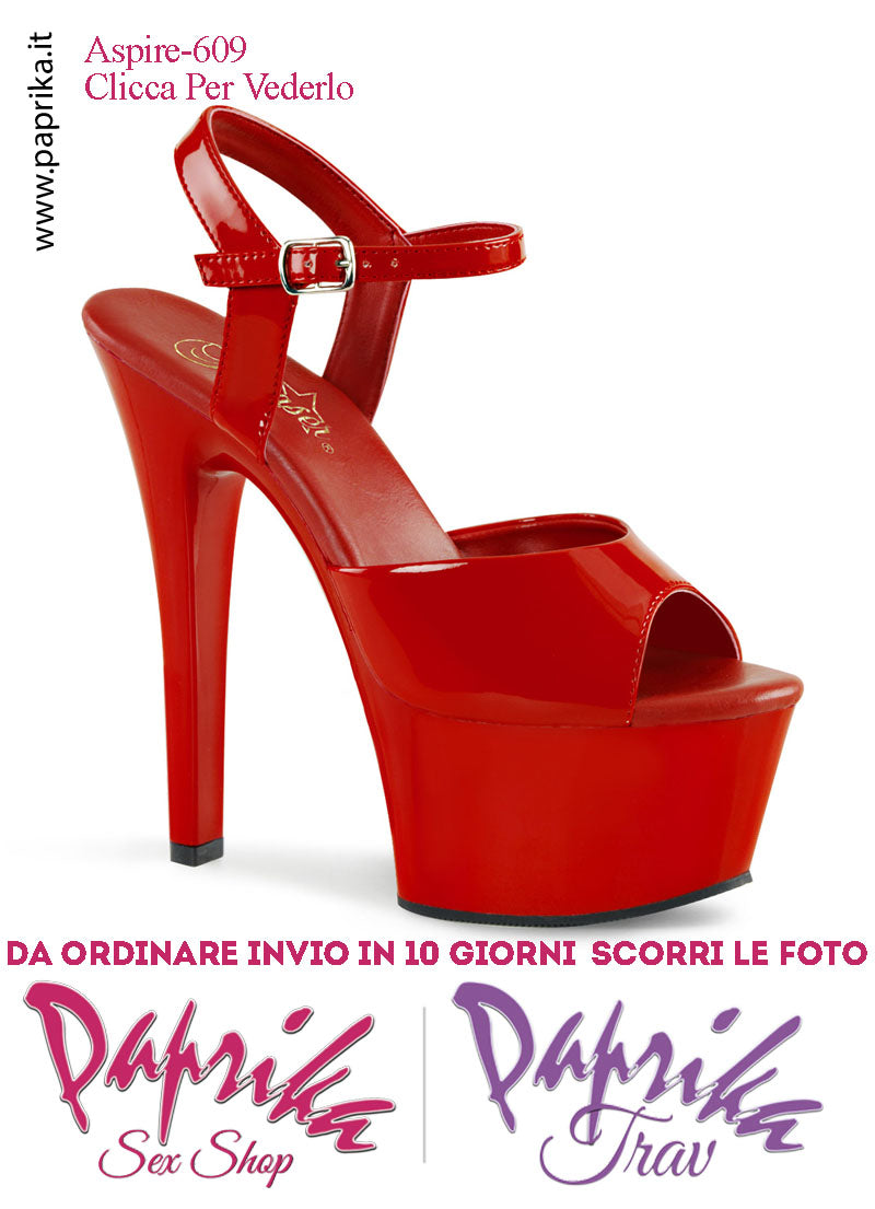 Sandali Sexy Tacco Medio Vernice Lucida Rosso 15.2 Zeppa 5.7 Cinturino