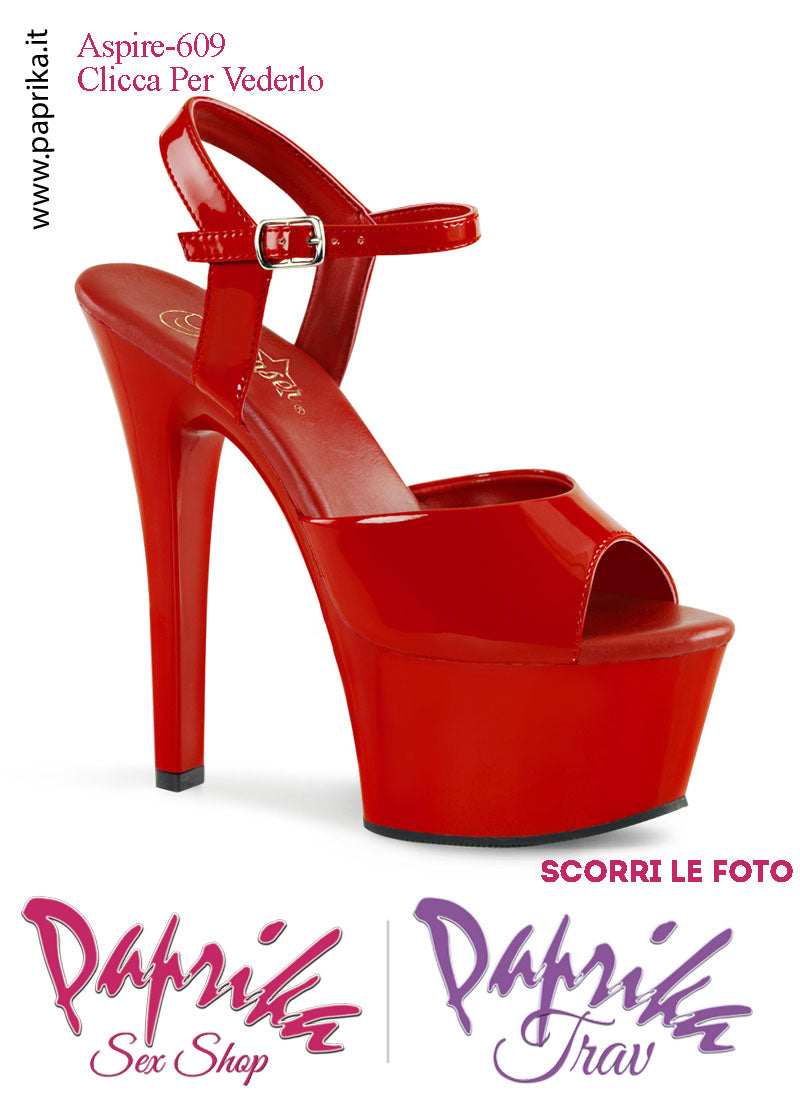 Sandali Sexy Tacco Medio Vernice Lucida Rosso 15.2 Zeppa 5.7 Cinturino
