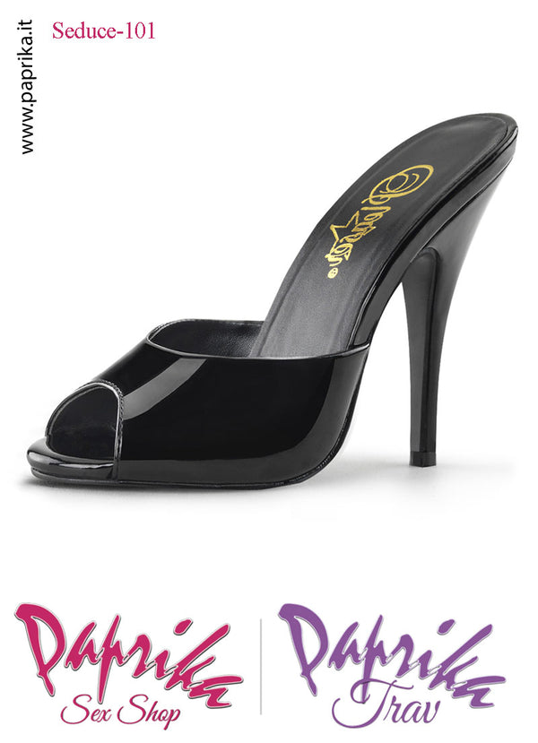 Sandali Sexy Vernice Lucida Tacco 12.7 Senza Zeppa Fascetta Larga