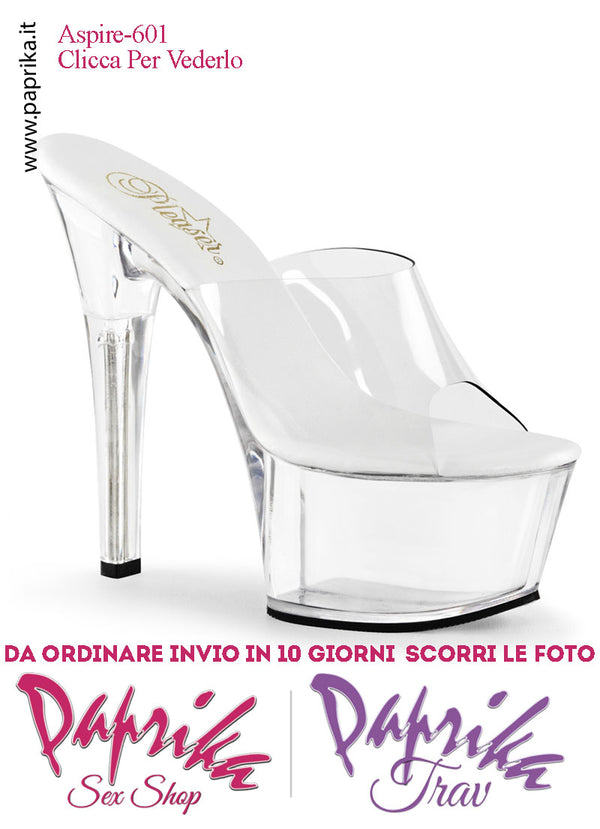 Sandali Sexy Tacco Medio Trasparente Pvc Trasparente 15.2 Zeppa 5.7 Senza Cinturino