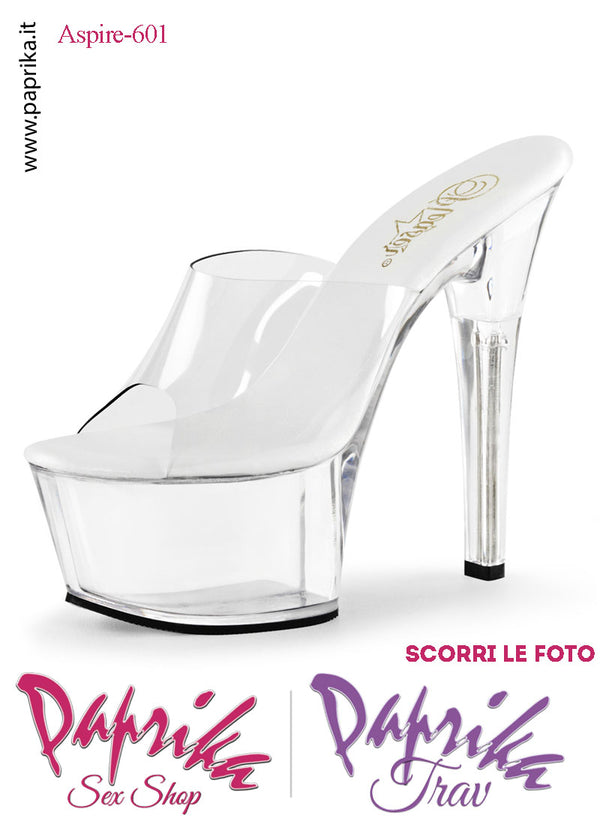 Sandali Sexy Tacco Medio Trasparente Pvc Trasparente 15.2 Zeppa 5.7 Senza Cinturino