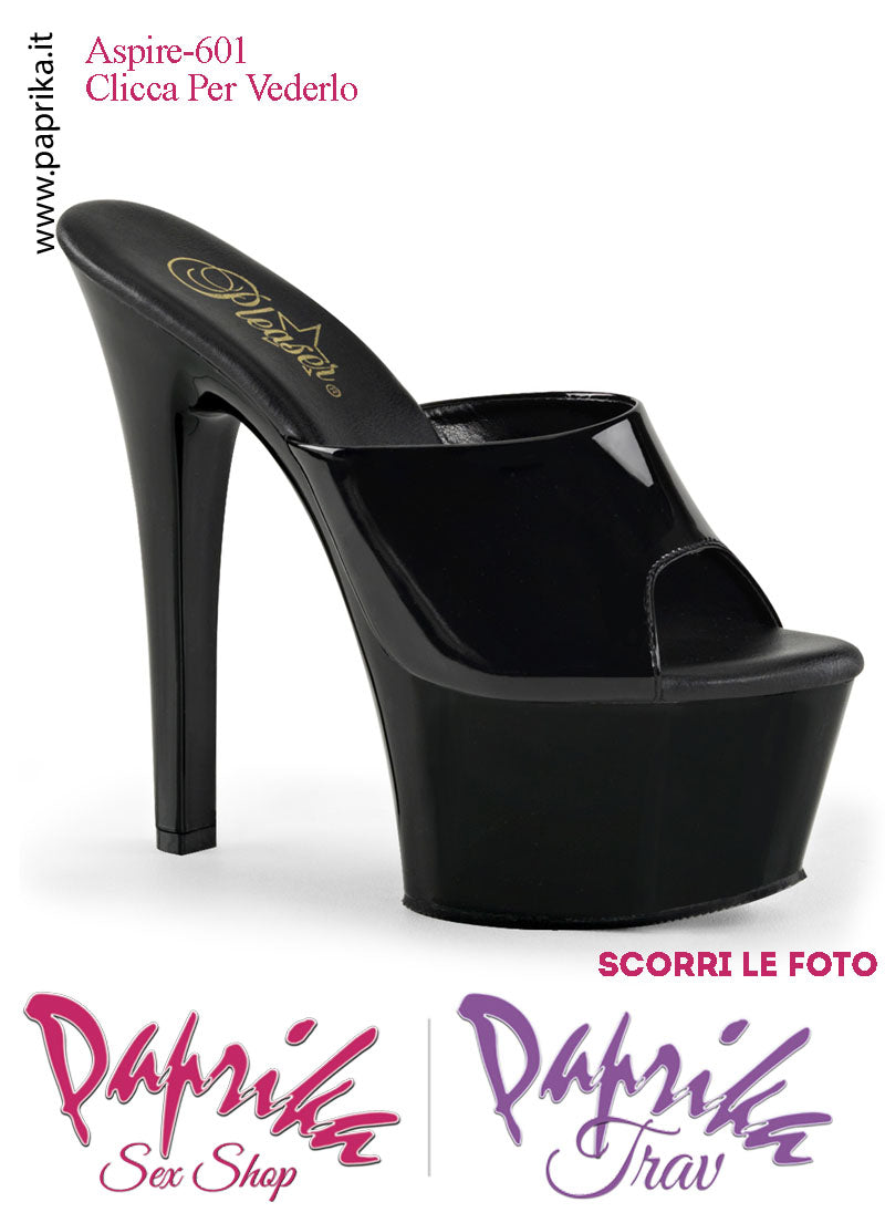 Sandali Sexy Tacco Medio Vernice Lucida Nera 15.2 Zeppa 5.7 Senza Cinturino