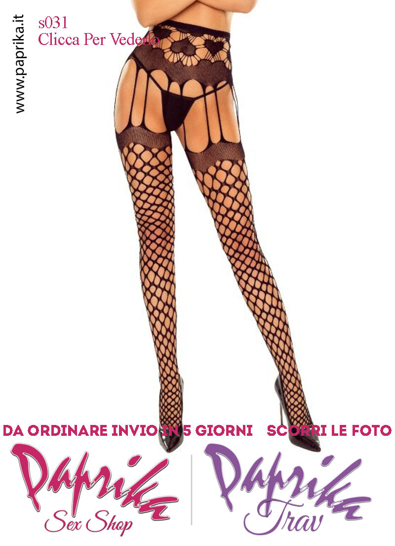SexyCollant Aperture Grandi Rete Buchi Larghi Nero  Elastici Sottili