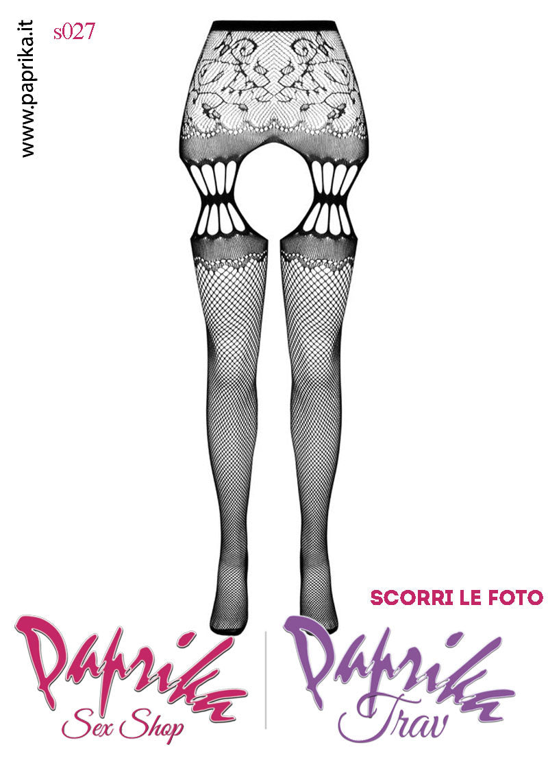 SexyCollant Nero Aperture Grandi Rete Piccola Fascia Pizzo Elastici Sottili