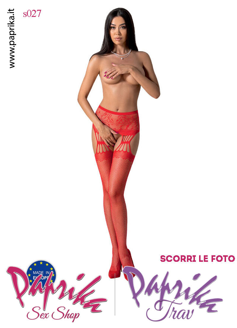 SexyCollant Rosso Aperture Grandi Rete Piccola Fascia Pizzo Elastici Sottili