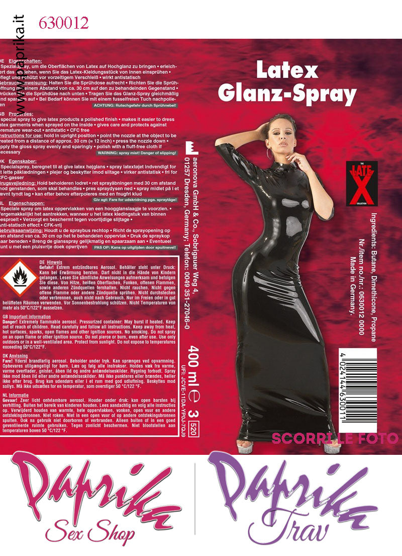 Silicone Spray Lucidatura e Cura del Latex Lattice di Gomma 400 ml
