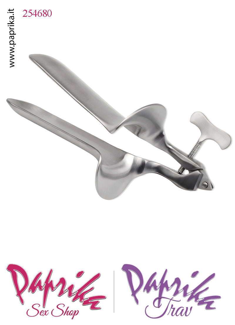 Speculum Acciaio Vaginale Vite Regolazione Manico Corto