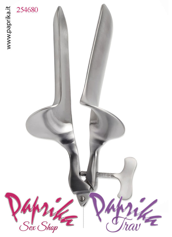 Speculum Acciaio Vaginale Vite Regolazione Manico Corto