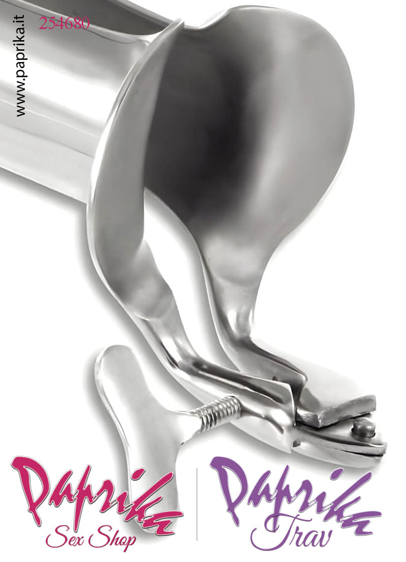 Speculum Acciaio Vaginale Vite Regolazione Manico Corto