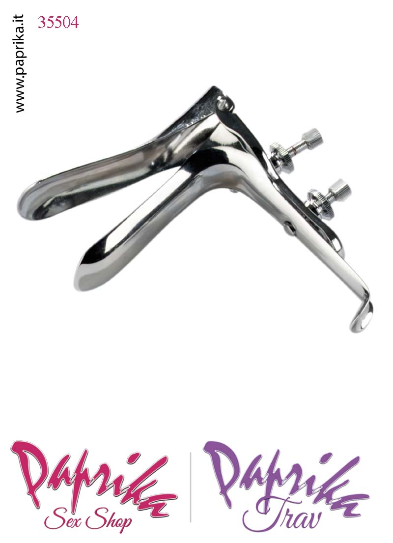 Speculum Acciaio Vaginale Doppia Vite Regolazione Manico Liscio