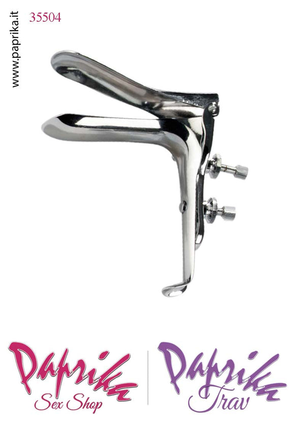 Speculum Acciaio Vaginale Doppia Vite Regolazione Manico Liscio
