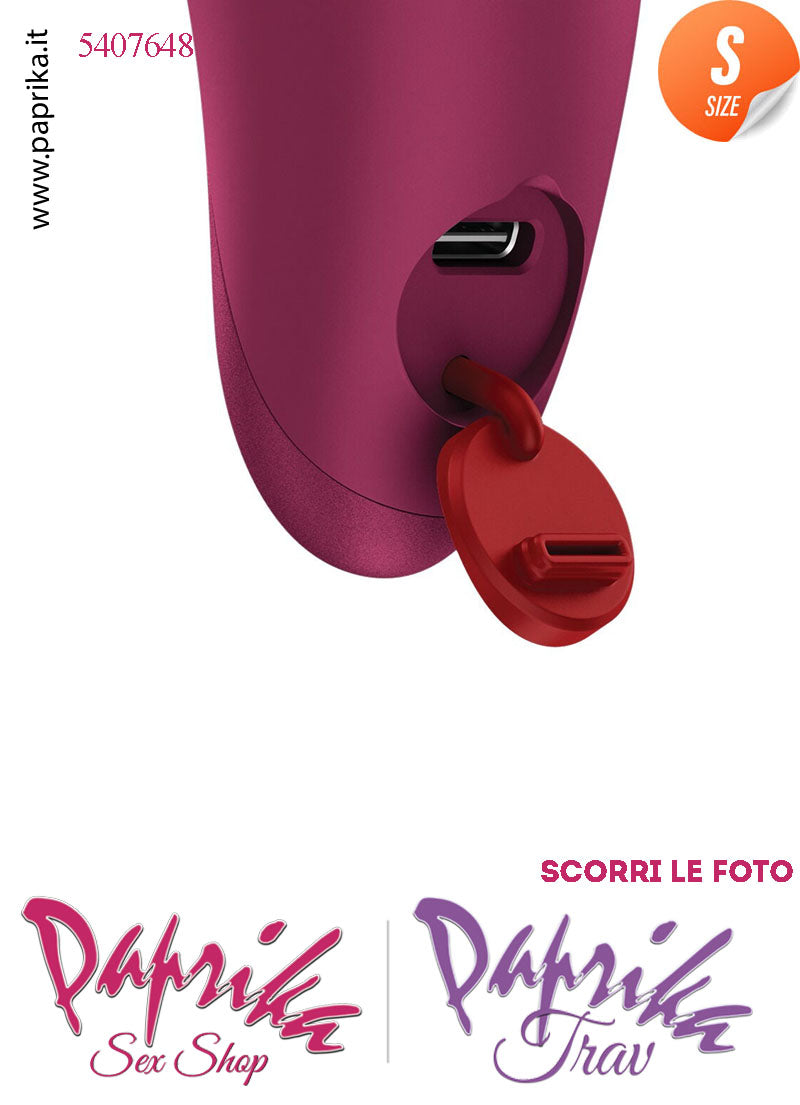 Stimolatore Clitoride Vibratore Potente 12 Velocità Silicone Rosso 9 cm Usb-C