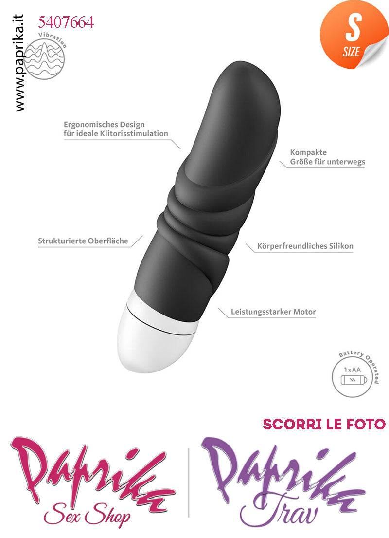 Stimolatore Clitoride Vibratore Punto G Potente Silicone Nero 12 cm Pila