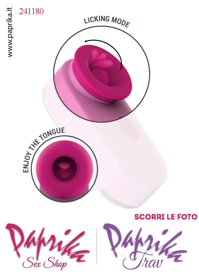 Mini Succhia Clitoride Tapping Tocco & Lingua 3 in 1 Silicone 5 Velocità