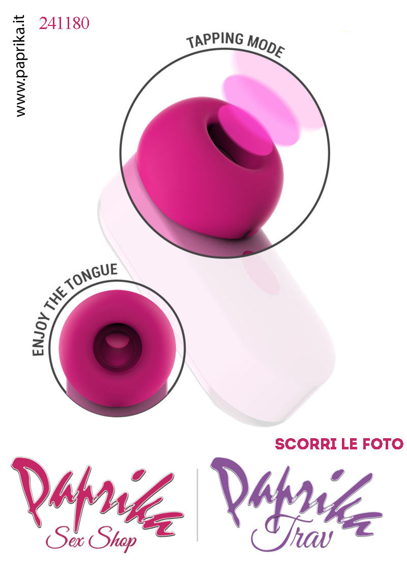 Mini Succhia Clitoride Tapping Tocco & Lingua 3 in 1 Silicone 5 Velocità