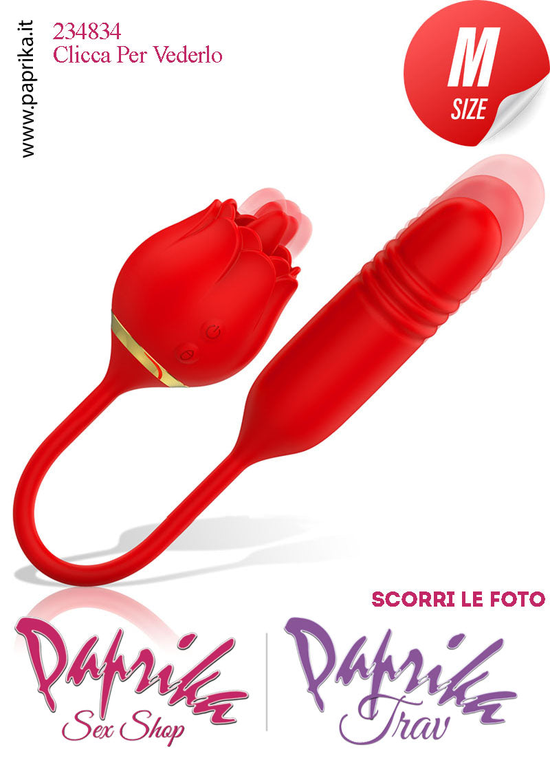 Stimolatore Rosa Rossa Lingua Clitoride Ovulo Vaginale Su & Giù Ø 30