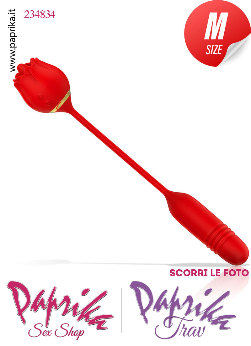 Stimolatore Rosa Rossa Lingua Clitoride Ovulo Vaginale Su & Giù Ø 30