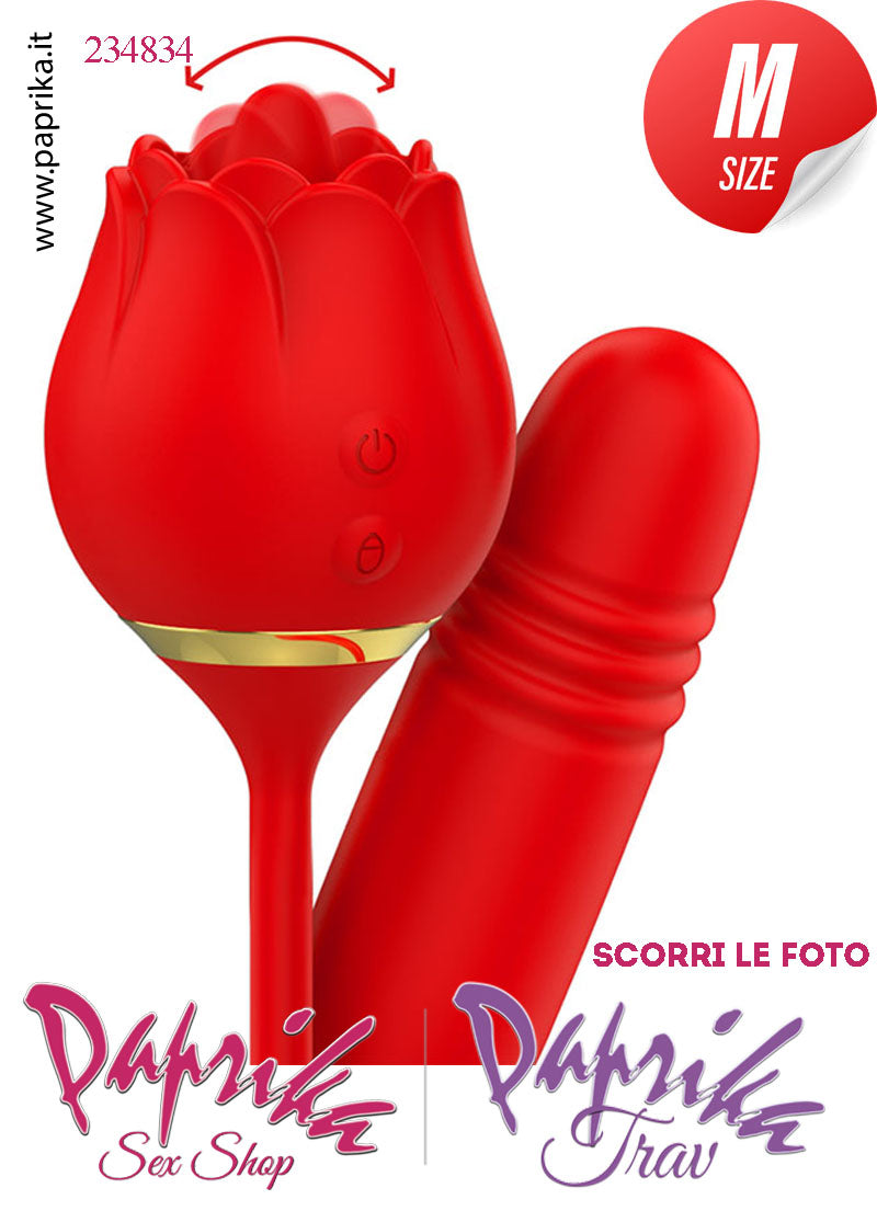 Stimolatore Rosa Rossa Lingua Clitoride Ovulo Vaginale Su & Giù Ø 30