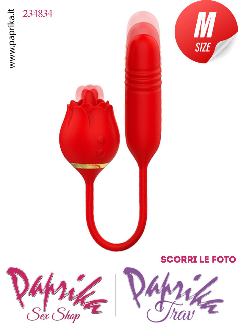 Stimolatore Rosa Rossa Lingua Clitoride Ovulo Vaginale Su & Giù Ø 30