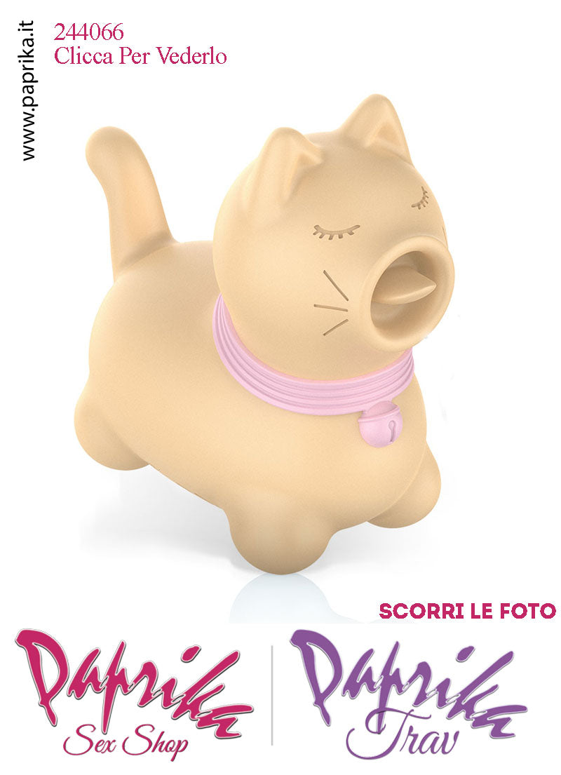 Gattino Giallo Lingua Corta  Rotante Oscillante Silicone 10 Velocità