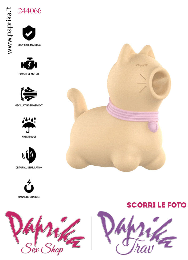 Gattino Giallo Lingua Corta  Rotante Oscillante Silicone 10 Velocità