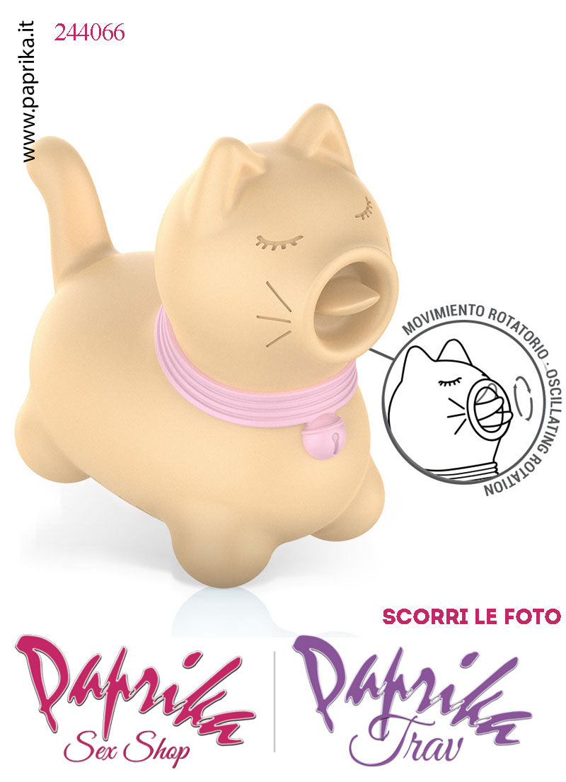 Gattino Giallo Lingua Corta  Rotante Oscillante Silicone 10 Velocità