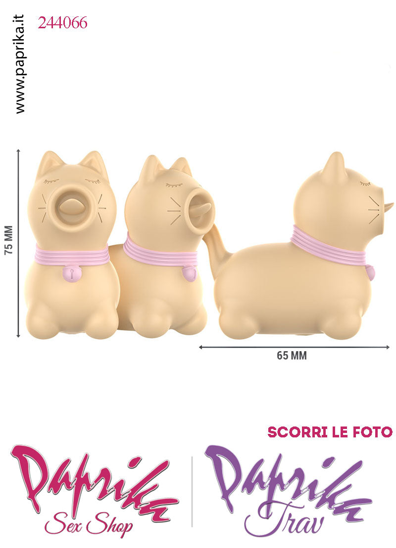 Gattino Giallo Lingua Corta  Rotante Oscillante Silicone 10 Velocità