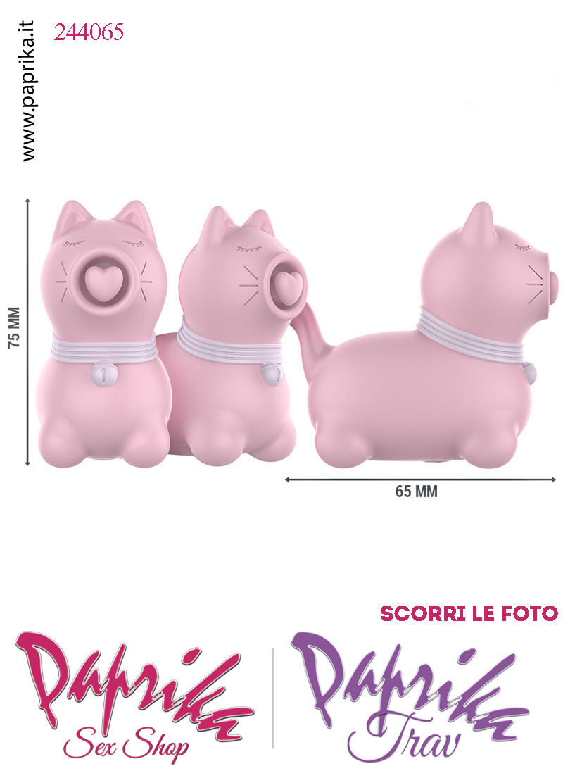 Gattino Rosa Cuore Tapping Tocco Stimolazione Clitoridea Silicone 10 Velocità