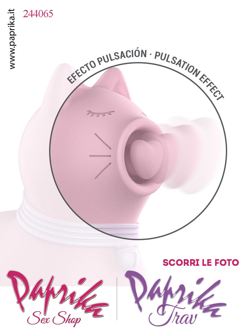 Gattino Rosa Cuore Tapping Tocco Stimolazione Clitoridea Silicone 10 Velocità