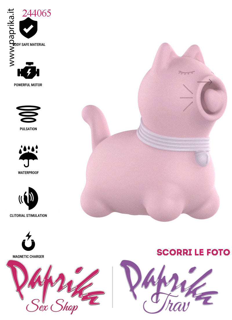 Gattino Rosa Cuore Tapping Tocco Stimolazione Clitoridea Silicone 10 Velocità