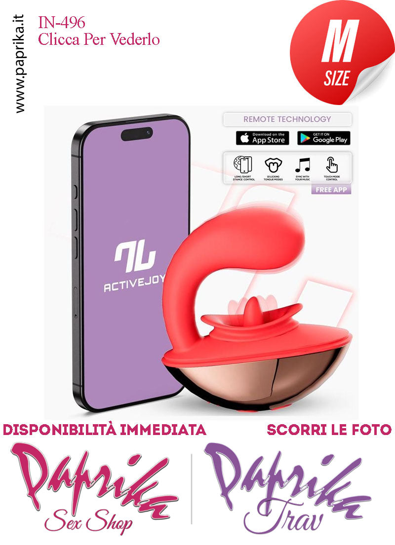 Stimolatore Clitoride Lingua Vibratore Interno Punto G App Control Rotondo Chiudibile