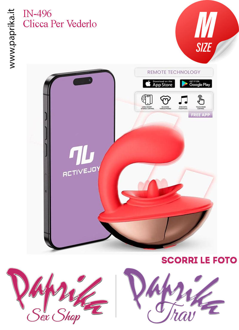 Stimolatore Clitoride Lingua Vibratore Interno Punto G App Control Rotondo Chiudibile