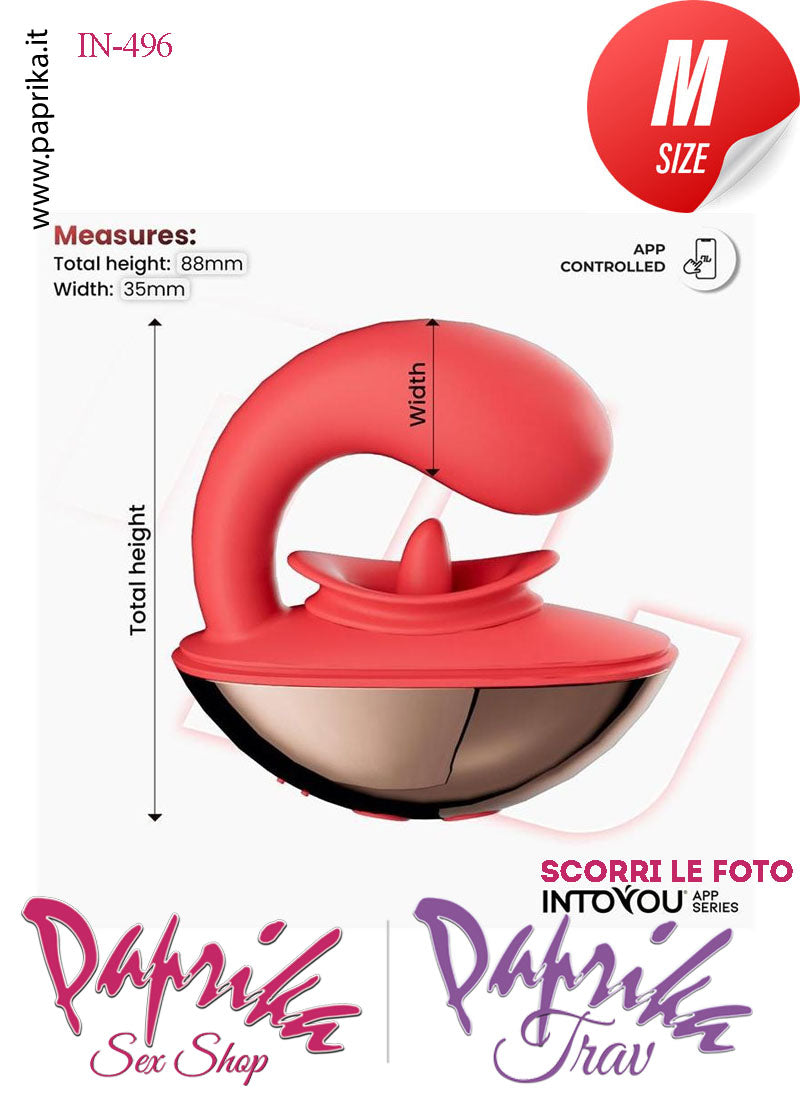 Stimolatore Clitoride Lingua Vibratore Interno Punto G App Control Rotondo Chiudibile