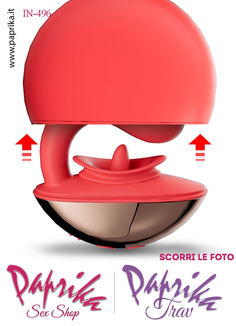 Stimolatore Clitoride Lingua Vibratore Interno Punto G App Control Rotondo Chiudibile