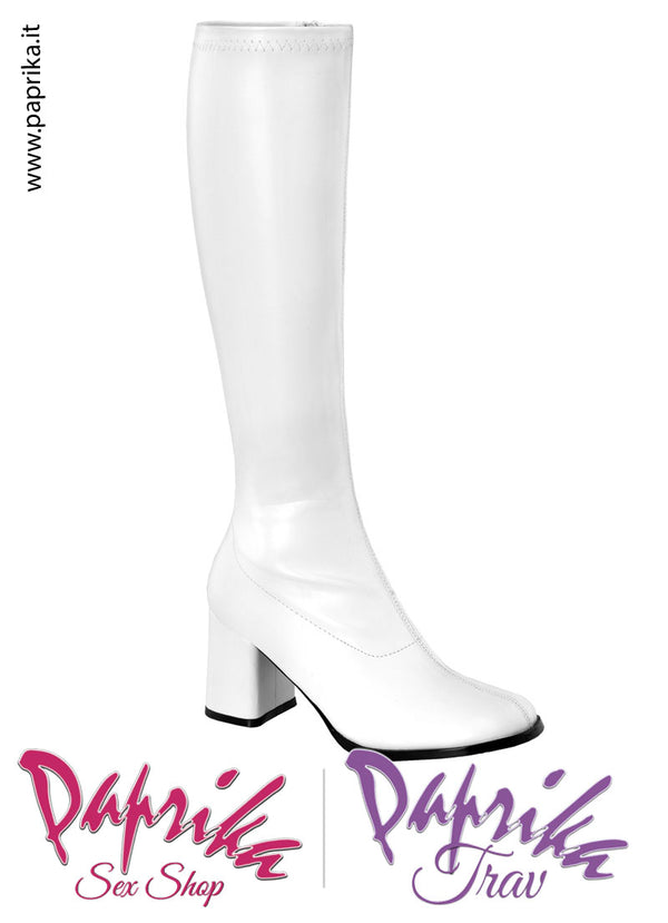 Stivali Bassi Ecopelle Tacco Quadrato Senza Zeppa Cerniera