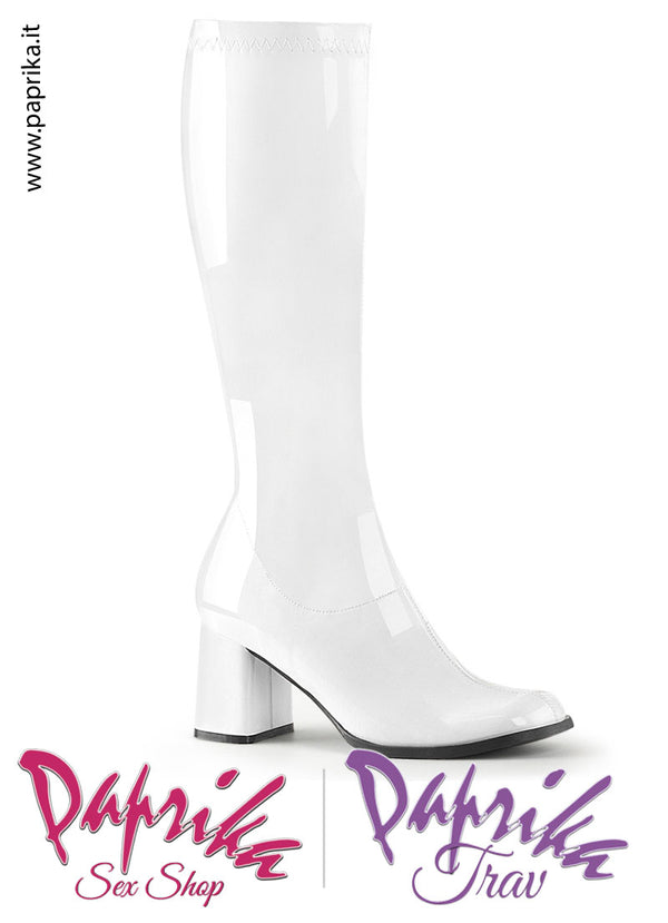 Stivali Bassi Vernice Lucida Tacco Quadrato Senza Zeppa Cerniera