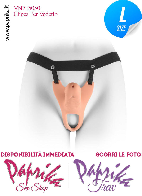 Strap-On Fallo Cavo Protesi Silicone 15 cm Ø 42 Punta Piena 5 cm Foro Testicoli
