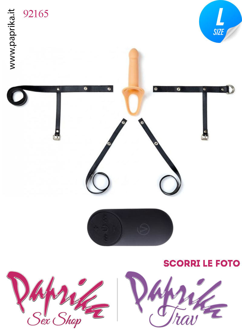 Strap-On Maschile Protesi Vuota Vibrante Telecomando 18 cm Ø Interno 40