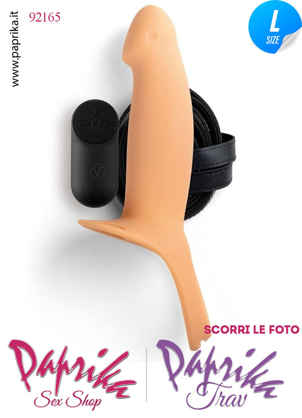 Strap-On Maschile Protesi Vuota Vibrante Telecomando 18 cm Ø Interno 40