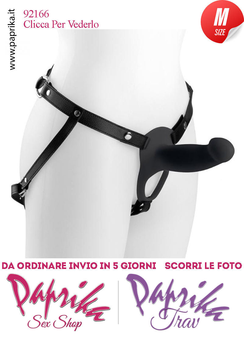 Strap-On Nero Maschile Protesi Vuota Non Vibrante 14 cm Ø Interno 35