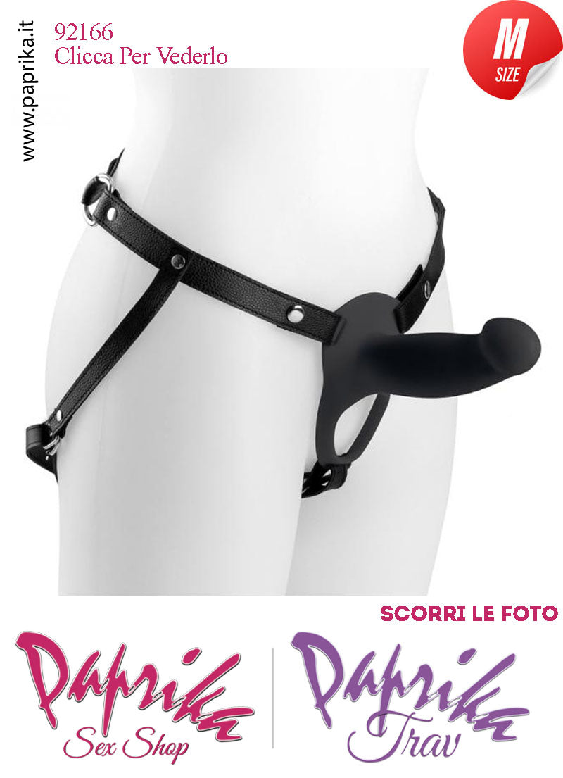 Strap-On Nero Maschile Protesi Vuota Non Vibrante 14 cm Ø Interno 35