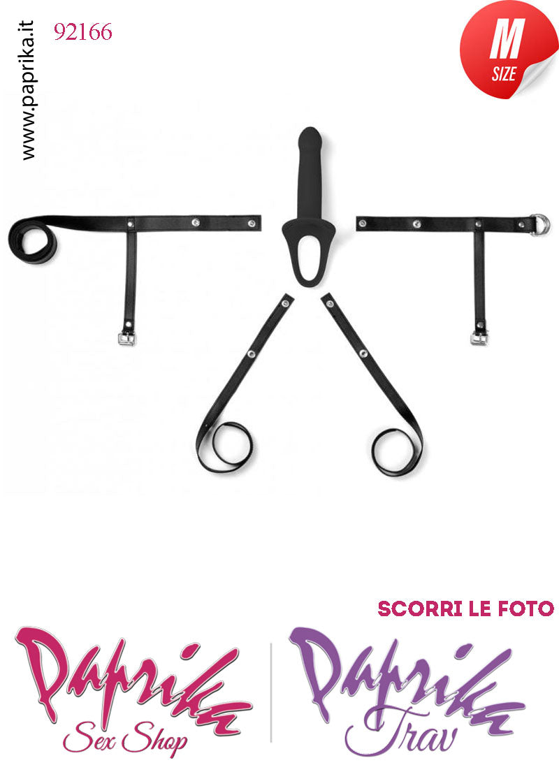 Strap-On Nero Maschile Protesi Vuota Non Vibrante 14 cm Ø Interno 35