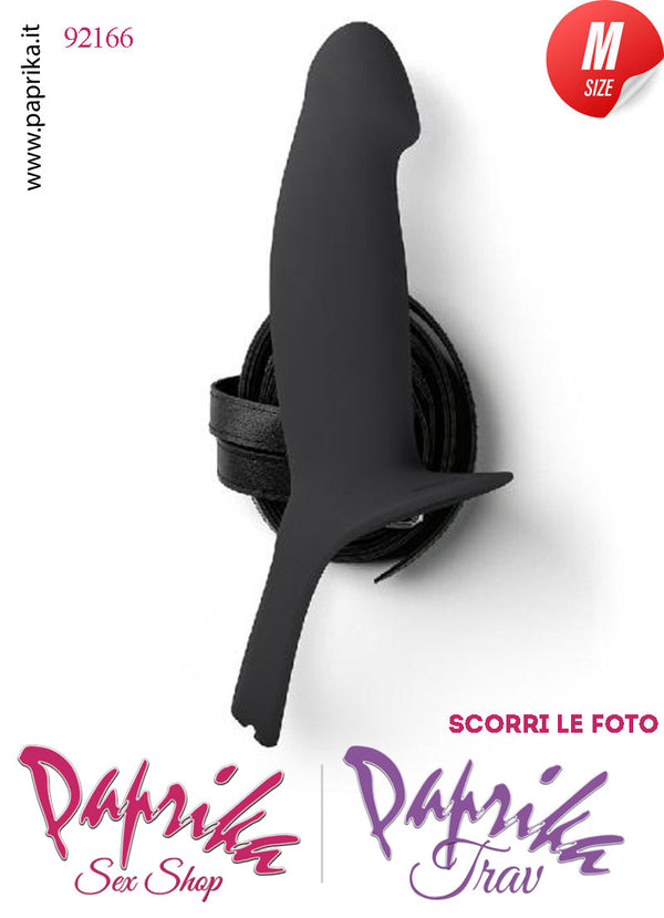 Strap-On Nero Maschile Protesi Vuota Non Vibrante 14 cm Ø Interno 35