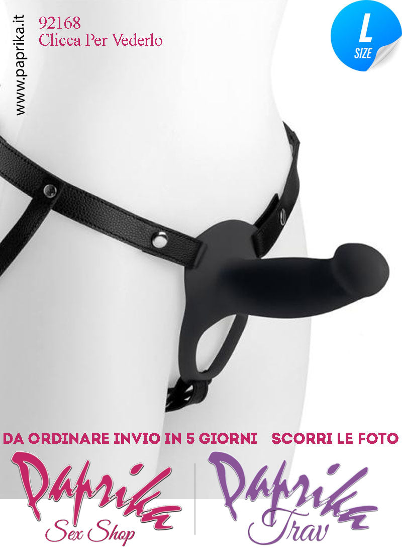 Strap-On Nero Maschile Protesi Vuota Non Vibrante 18 cm Ø Interno 40