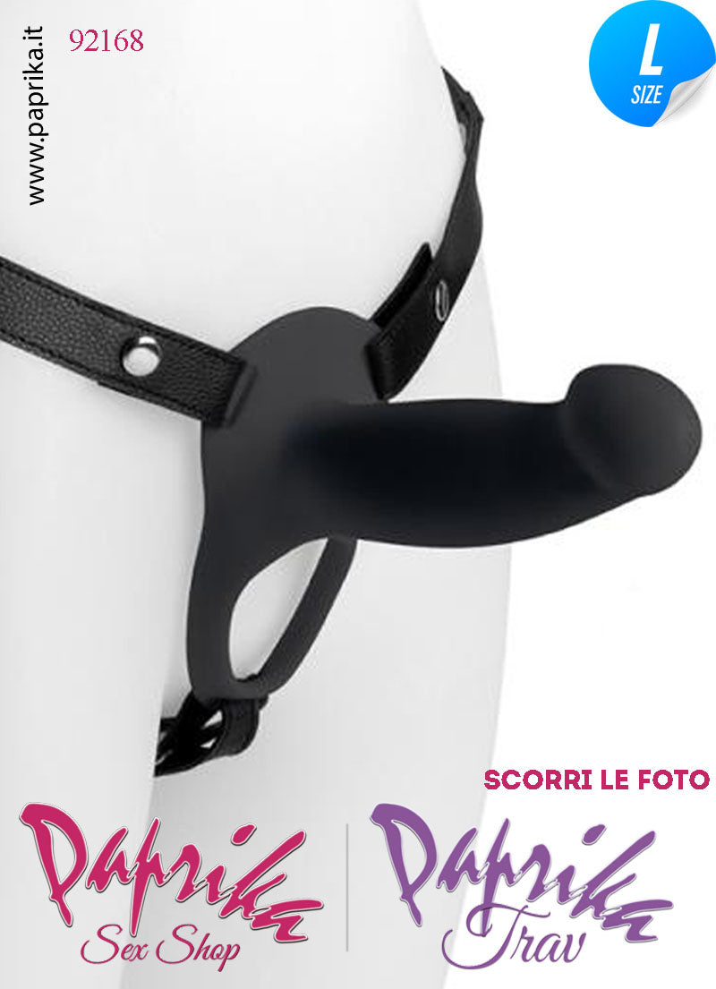 Strap-On Nero Maschile Protesi Vuota Non Vibrante 18 cm Ø Interno 40