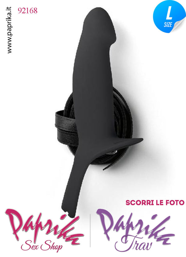Strap-On Nero Maschile Protesi Vuota Non Vibrante 18 cm Ø Interno 40