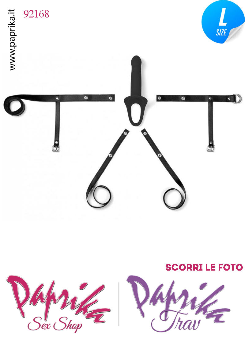 Strap-On Nero Maschile Protesi Vuota Non Vibrante 18 cm Ø Interno 40