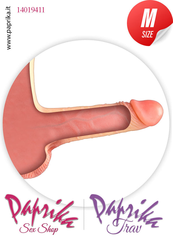 Strap-On Mutanda Silicone Aderente Fallo Cavo Protesi 16 cm Ø 35 Non Vibrante